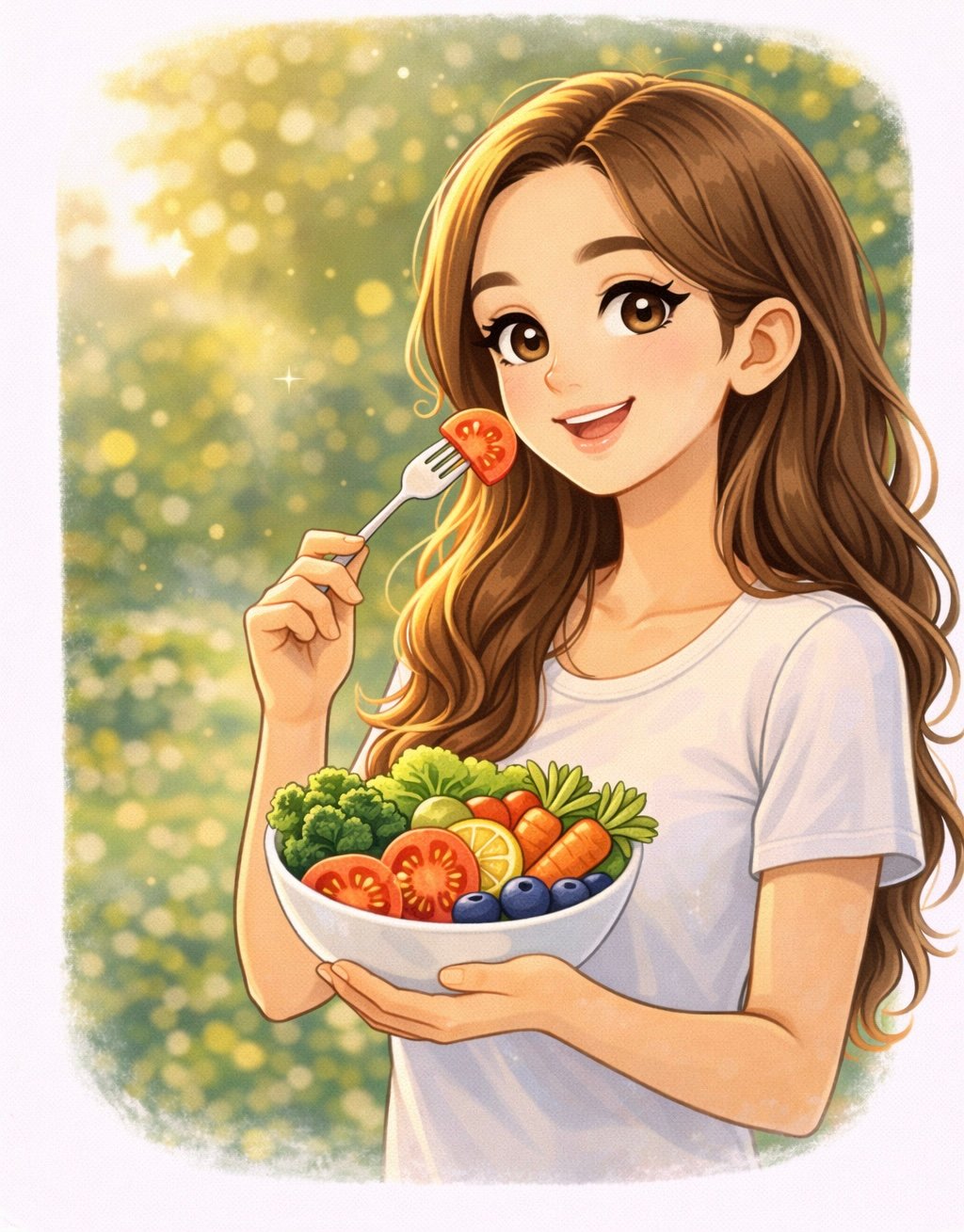 Hábitos para una mejor piel. mujer comiendo alimentos saludables para el cuidado de la piel