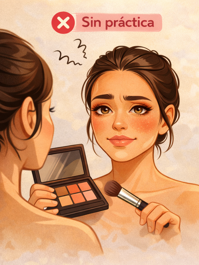Maquillaje para principiantes Ejemplo de maquillaje sin práctica.