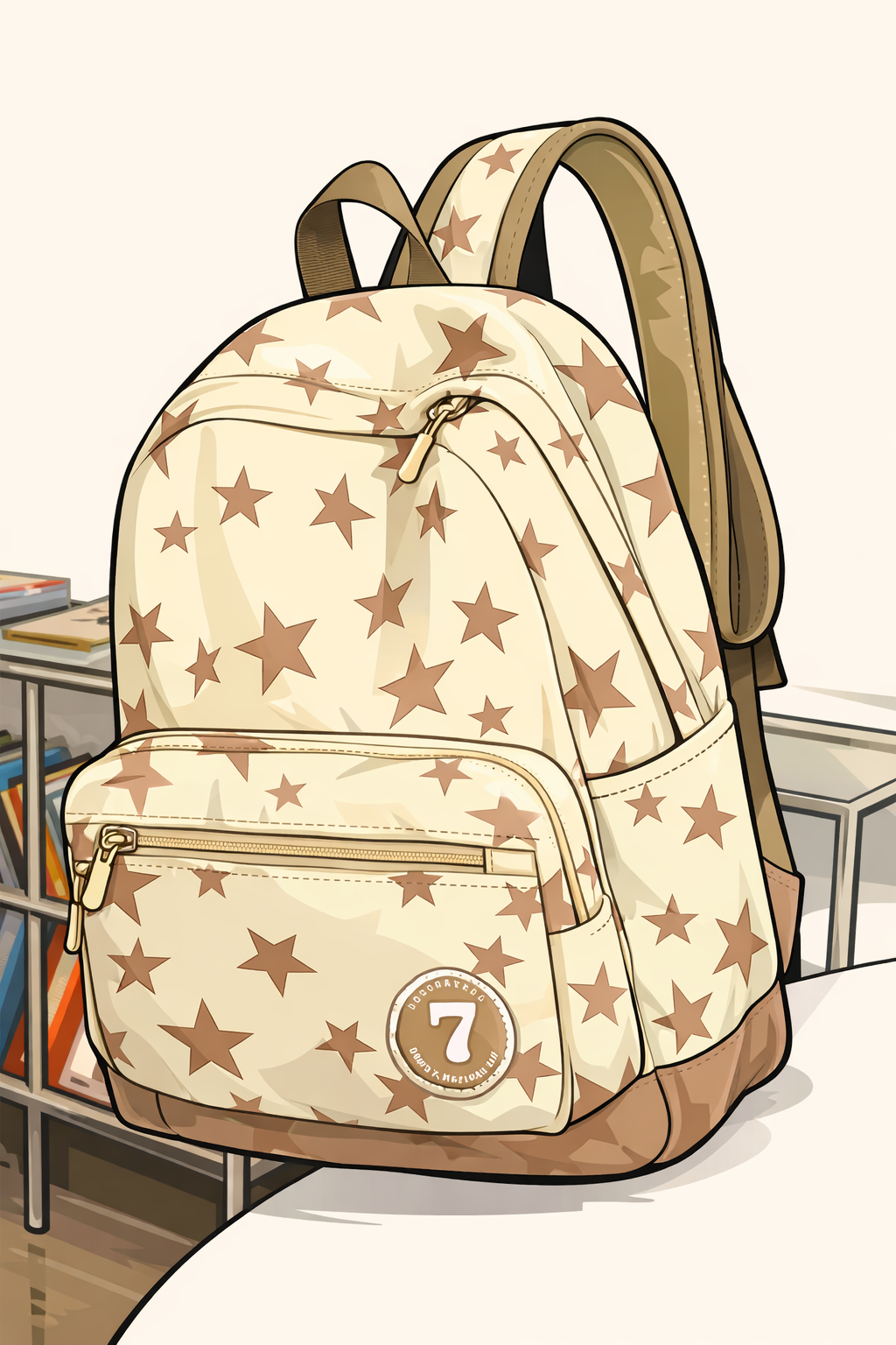 Accesorios mochila con estrellas y número 7